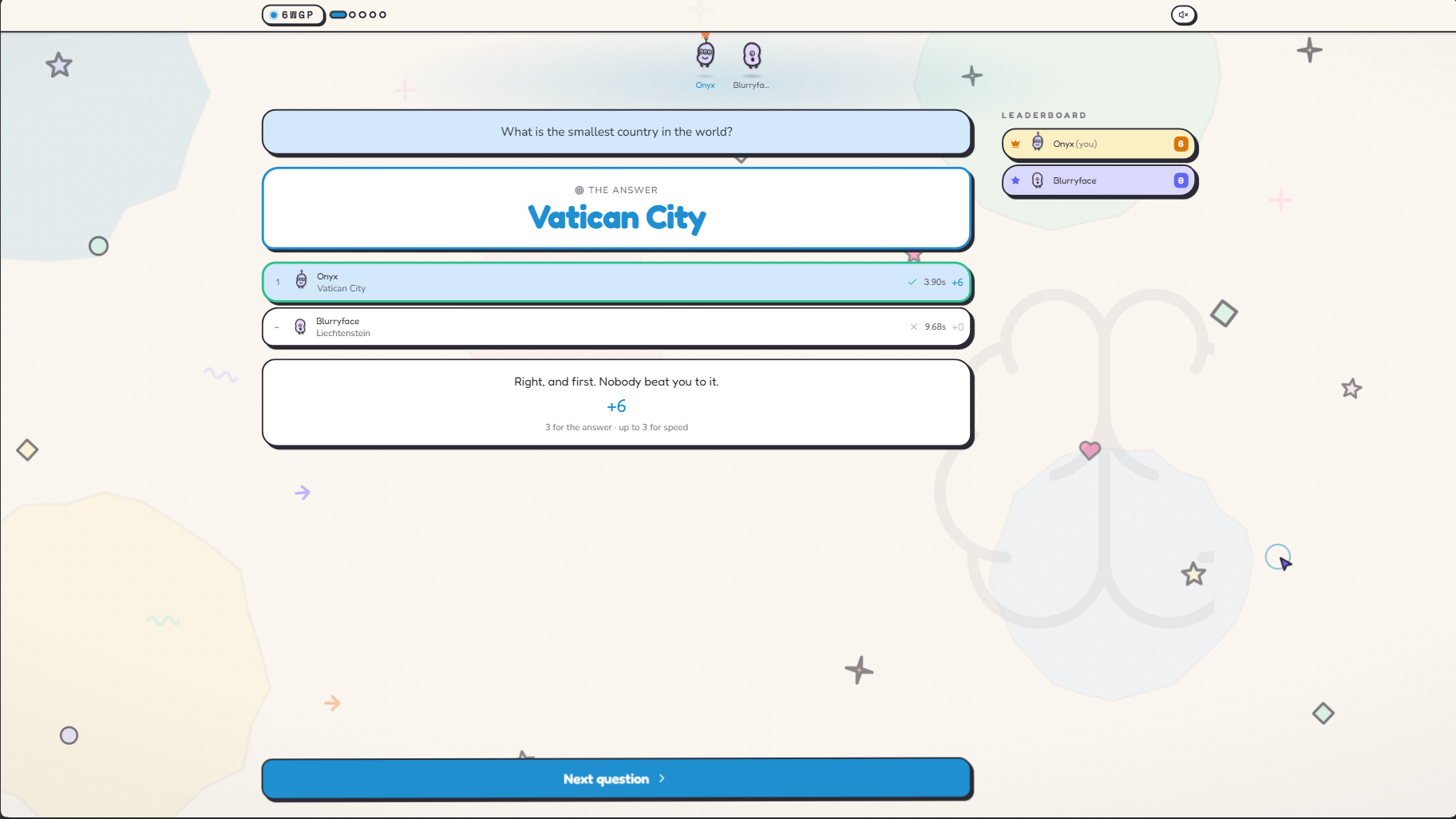 Result screen.