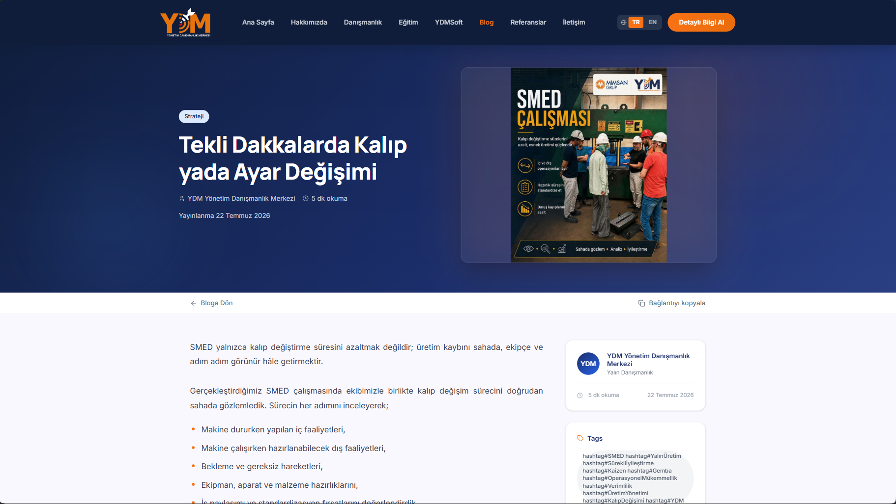 Blog page.